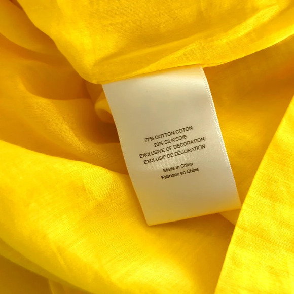 Tory Burch Isobel V Neck Cotton Silk Summer Sun Dress Limoncello Yellow - Picture 7 of 8